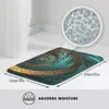 Tapis de porte d'entrée avec bracelets fractaux turquoise en cuir filaire, joli tapis de bain