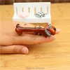 Läder Creative Handmade Puppy Pendant Bag Pendant Accessories Car Keychain Simulation Animal Dachshund Dog 240122