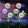 Luzes atmosféricas IP65 à prova d'água 36LED Dandelion Flower Garden Solar 600mAh 3 cabeças 2 modos decoração de jardim frontal