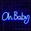 Bordslampor Neon Sign Lamp Oh-Baby Light USB/Battery Operated Desktop Decoration Icke-Glaing LED för en unik snygg OH-baby