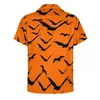 Men's Casual Shirts Black BAT Loose Shirt Male Beach Halloween Print Summer Design Short Sleeve Stylish Oversized Blouses