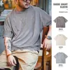 Maden Vintage Heavyweight Faux Suede Men T-shirts Soft Breathable Oversized T Shirt Designer Short Sleeve Tops Summer Plain Tees 240202