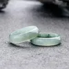 Cluster Rings Natural Myanmar Class A Oil Green Jade Jewelry Gemstone Ring For Men Jewellery Emerald Stone