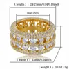 Męskie hip -hop lodowe kamienie pierścionki modne złoto biżuteria w obrączki Wysoka jakość symulacyjna pierścień diamentowy