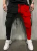 Herenbroeken Heren Joggingbroeken Patchwork Contrasterende kleurbroek Hip Hop Track Pant Streetwear Slanke Joggers Mannelijke Casual Multi-Pocket