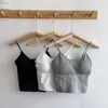 Camisoles Tanks Camisole Bralette 상단 원활한 줄무늬 패딩 작물 란제리 여성 튜브 속옷 용 원피스 무선