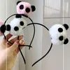 Acessórios de cabelo dos desenhos animados panda bandana personalidade clipe animal boneca hoop estilo chinês hairband faixa de pelúcia menina