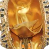 Boutique De FGG Элегантный женский золотой клатч с тигром Minaudiere Вечерние сумки с бриллиантами Свадебная сумочка Свадебный кошелек Вечеринка Сумка для ужина 240126