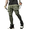 Pantalons pour hommes Sports Hommes Collants extensibles Absorbant la sueur et respirant Fitness Casual Multi Poche Couture Cargo Hommes