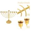 Candle Holders Candles Hanukkah Menorah Desktop Ornaments Holder Candlestick Metal Decor Vintage Candelabrum