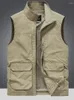 Mäns västar 2024 Mens ärmlös Vest Spring Autumn Casual Travels Outdoors Thin Big Size Waistcoat Mänkläder