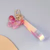 Klasyna Acrylowa Kolorowa kryształowy motyl klucz kluczyka Key Kobiet Kobiety Bling Animal Owad Long Pasp Box Pudełko samochodowe Akcesorium akcesorium