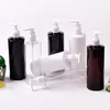 Storage Bottles 15pcs 400ml Empty Black Clear Plastic Bottle With Lotion Pump For Shower Gel Liquid Soap Shampoo Cosmetics Packaging