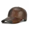 Ball Caps Men Real Cowhide Leather Baseball Male Autumn Winter Natural Cow Hats Good Quality Casual Cap