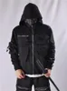 Guochao Dark Ninja roupas multibolsos funcionais com capuz masculino jaqueta com zíper solto moletom tático 240118
