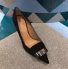 Zapatos de vestir 2024 Albaricoque Tacones delgados Negro Trabajo profesional Grande 42 43 Boca poco profunda Puntiaguda Oficina de oficina para mujeres solteras