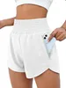 Pantaloncini da yoga da donna Rie Short traspiranti ad asciugatura rapida Pantaloncini da yoga foderati incorporati Sport corti Cerniera nascosta Tasca laterale a scomparsa Pantaloni sportivi da corsa con