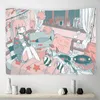 Tapestries Japanese Anime Girl Pink Tapestry Cute Wall Hanging Kawaii Y2K Aesthetic Room Decor Home Bedroom Dorm Decoration 75x58cm