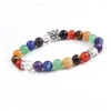 Strand Natural Chakra Stone Armband Healing Crystal Lion Crown Leopard Buddha Yoga Animal Armband For Women Men Charms