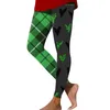 Women's Pants Casual Fashion Outdoor St Patrick's Day Reviews Many Clothes Plaid Print Slim Stretch Yoga Nine Minute