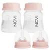 زجاجات تخزين حليب الثدي NCVI مع حلمات وقبعات السفر المضادة للدورة BPA مجانًا 4.7oz/140ml 2 Count 240129