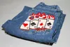 Jeans larghi con ricamo grafico poker Y2K Pantaloni larghi blu vintage streetwear denim Goth pantaloni hip-hop uomo donna 240122