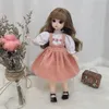 30 Cm 16 BJD Doll DIY Toy GiftWinter Dress Set 21 Movable Joint Makeup Cute Girl Brown Eyes with Fashionable Skirt 240123