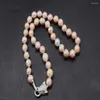 Kedjor sötvatten pärla rosa reborn keshi drop baroque 9-10mm halsband 18 tum natur grossist