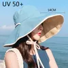 Mode kvinnor solskydd strand mössa vår sommar solskyddsmedel hatt stor grim hink hatt kant antiultraviolet uv sun hatt upf 50 240126