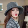 2023 Ladies Winter Bucket Hat Mother Outdoors Warm Wool Snow Hat Women Good Quality Elegant Fedora 240127