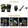 Rękawiczki na rowerze sportowe na pół palców Rękawiczki LED dla mężczyzn dla mężczyzn ładowały latarkę Lumainous Non Slip Summer 240124