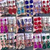 1020PiarsLot Bunte Glas Strass Lange Baumeln Ohrstecker Für Frauen Wassertropfen Geformt Schmuck Zubehör Party Geschenke 240124