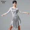 Stage Wear X2174 Latin Dance Dress Modern Jazz Rumba Tassel Professional Competition Suit Team Training