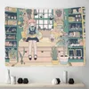 Tapestries Japanese Anime Girl Pink Tapestry Cute Wall Hanging Kawaii Y2K Aesthetic Room Decor Home Bedroom Dorm Decoration 75x58cm