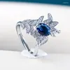 Klaster pierścieni komórkowe Owalne Shap Sapphire Pierścień do kamienia szlachetnego dla uroku Lady Silver 925 Jewerly Women Party Wedding Party Fine Jewerlygift