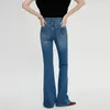 Jeans pour femmes Femme Mode Flare Classique Taille Haute Lâche Lavé Vintage Stretch Denim Pantalon Top Qualité 2024