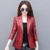 S-4XL Damen Lederjacke Frühling Motorrad Lederjacke Damen Lederanzug Damenjacke Blazer 240129