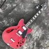 Grote Jazz Electric Guitar 6Strings Red Color Light Hollow Body Double F Holes Ebony Fingerboardsupport Costomization Freeshippings