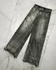 Y2K-Jeans mit Quasten, Herren, Schwarz, Grau, verwaschen, Gothic-Stil, Straßentrend, Teenager-Kleidung, Retro, lockere Hose mit weitem Bein 240126