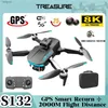 Drohnen S132 Mini Drohne GPS 8K Professionelle Kamera 5G WIFI FPV 360 Hindernisvermeidung Bürstenloser Motor Quadcopter RC YQ240211