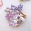 Accessori per capelli 9 pz/set Costume coreano Haipins Lattice Bow Floreale Kawaii Cartoon Princess Clip Pin per neonate Cosplay