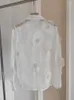 Женские блузки VGH, однобортные однобортные рубашки с аппликацией в стиле пэчворк, повседневные женские однобортные рубашки с лацканами и длинными рукавами