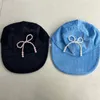 Berretti con sfera in stile Han fatti a mano di nicchia con fiocco di perle in velluto a coste a tesa piatta, berretto a becco d'anatra, per bambini, cappello da baseball retrò per coppia