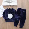 Hiver bébé garçons filles pyjamas ensembles automne mode flanelle polaire vêtements enfants dessin animé ours vêtements de nuit enfants vêtements 240202