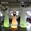 Personalized Halloween Party Decorative Inflatable Bouncers Lighting Ghost Model Balloon 6mH (20ft) Funny White Specter Replica With RGB Light For Garden Yard