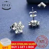 أقراط مسمار ypay 925 Sterling Silver Snowflown Snowload Zircon Simple Sweet Small for Women Wedding Complement Jewelry