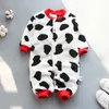 Ropa de abrigo para bebé de invierno, pelele de Color puro para niño y niña, mono infantil de franela suave de lana, ropa para niño pequeño 240127