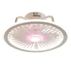 Chandeliers White Ceiling Fan Acrylic Intelligent Lamp Modern Design Led Creative Cute Bedroom Study Restaurant Kitchen Light