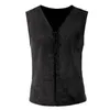 Mäns västar Slim Fit Vest Vintage Pirate Medieval Lace Up V Neck Sleeveless Tank Top för Cosplay Halloween Party Role Play Men