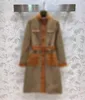 Trench da donna autunnali firmati di lusso da donna Giacca a vento con stampa di lettere sul corpo Cappotto con cintura allentata Trench lungo casual femminile